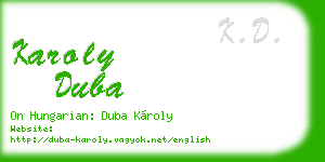 karoly duba business card
